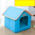 Foldable House Shape Pet Nest with Mat for Small Dog Teddy Poodle Puppy Cats brown L