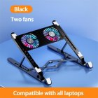 Foldable Laptop Holder Stand Cooling Pad Table Bracket With Radiator Silent Fan Notebook Accessories 2 fan models