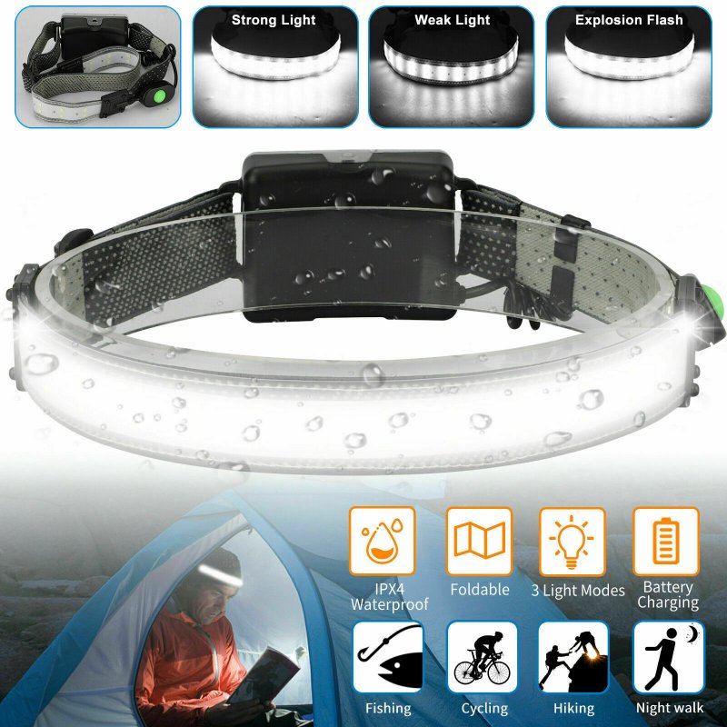 Foldable Led Headlight 3 Mode Waterproof 3-level Dimming Work Light Bar