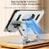 Foldable Mobile Phone Holder 360 Degree Rotating Non slip Bracket Stand Riser Height Adjustable for iPad Gray