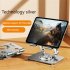 Foldable Mobile Phone Holder 360 Degree Rotating Non slip Bracket Stand Riser Height Adjustable for iPad Gray