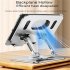 Foldable Mobile Phone Holder 360 Degree Rotating Non slip Bracket Stand Riser Height Adjustable for iPad Silver