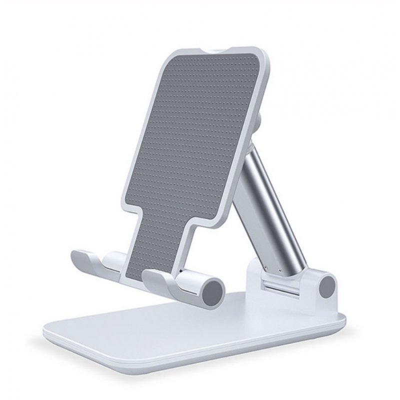 Foldable Phone Stand Metal Cellphone Holder Adjustable Desk Bracket Smartphone Mount Universal for iOS/Android Moble Phone White