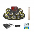 Foldable Roll Up Electronic Drum with Audio Horn Rechargeable Desktop Drum