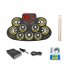 Foldable Roll Up Electronic Drum with Audio Horn Rechargeable Desktop Drum Pad Dtx Games Children Practice Pedal Yellow