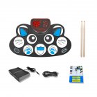 Foldable Roll Up Electronic Drum with Audio Horn Rechargeable Desktop Drum