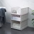 Foldable Stackable Drawer Type Storage Basket for Bedroom Wardrobe Closet Organize white Short