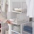 Foldable Stackable Drawer Type Storage Basket for Bedroom Wardrobe Closet Organize white High