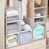 Foldable Stackable Drawer Type Storage Basket for Bedroom Wardrobe Closet Organize white Short