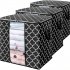 Foldable Storage  Container Quilt Bag Closet Storage Box Dustproof Organizer Black 63 45 36cm