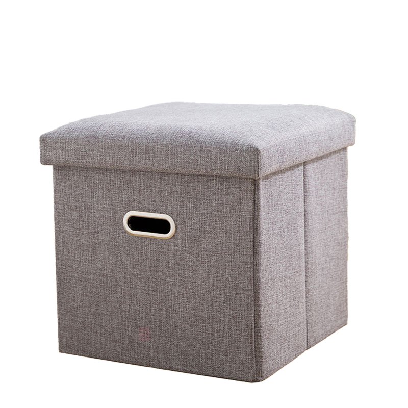 Foldable Storage Ottoman, Linen Chest With Storage Space High-capacity Box, 220 Lbs Load Capacity Multifunctional Stools For Bedroom, Living Room, Dorm grey 31*31*31