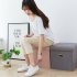 Foldable Storage Ottoman  Linen Chest With Storage Space High capacity Box  220 Lbs Load Capacity Multifunctional Stools For Bedroom  Living Room  Dorm grey 31 