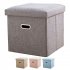 Foldable Storage Ottoman  Linen Chest With Storage Space High capacity Box  220 Lbs Load Capacity Multifunctional Stools For Bedroom  Living Room  Dorm grey 31 