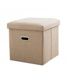 Foldable Storage Ottoman, Linen Chest With Storage Space High-capacity Box, 220 Lbs Load Capacity Multifunctional Stools For Bedroom, Living Room, Dorm beige 31*31*31