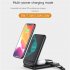 Folding 3 in 1 Wireless Charger Stand 15w Fast Charging Dock Station for Watch Earphone Mobile Phone Black