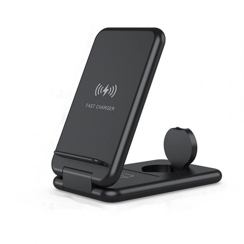 Folding 3-in-1 Wireless Charger Stand 15w Fast Charging Dock Station