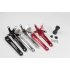 Folding Bike Crankset Tooth Plate Aluminum Alloy Foldable Bike Crank  LP red left and right crank   center axis