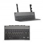 Folding Bluetooth Keyboard with Bracket Mini Portable Controller Universal for Mobile Phone Tablet Notebook Black