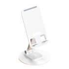 Folding Cell Phone Stand Desk 360°Rotated Phone Holder Aluminum Alloy Phone Stand Anti-Slip Base For Phones Tablet [Metal ] Rotating Stand-White