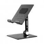 Folding Cell Phone Stand Desk Adjustable Tablet Holder Metal Phone Stand Anti-Slip Base For 4-16 Inches Phones Tablet black