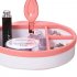 Folding Cosmetic Mirror LED USB Charging Multi functional Body Induction Nightlight Storage Base Pink