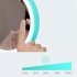 Folding Cosmetic Mirror LED USB Charging Multi functional Body Induction Nightlight Storage Base Pink