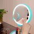 Folding Cosmetic Mirror LED USB Charging Multi functional Body Induction Nightlight Storage Base Pink