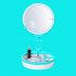 Folding Cosmetic Mirror LED USB Charging Multi functional Body Induction Nightlight Storage Base Pink