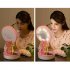 Folding Cosmetic Mirror LED USB Charging Multi functional Body Induction Nightlight Storage Base Pink