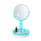  LED Folding Cosmetic Mirror Blue