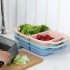 Folding Hanging Drain Basket Home Multifunction Washer for Vegetable Fruit Washing Nordic blue
