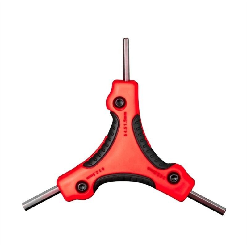 Folding Hex Key Set, 9 In 1 Professional Fold Allen Key Wrenches With Ergonomic Handle, Labor-Saving Portable Driver Tool Kit For Home Maintenance red