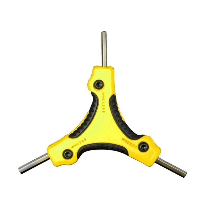 Folding Hex Key Set, 9 In 1 Professional Fold Allen Key Wrenches With Ergonomic Handle, Labor-Saving Portable Driver Tool Kit For Home Maintenance yellow