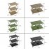 Folding Shelf Storage Rack  3 Tier Storage Shelf Aluminum Alloy Racks Space Saving Small Racks A2 khaki three boards