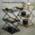 Folding Shelf Storage Rack  3 Tier Storage Shelf Aluminum Alloy Racks Space Saving Small Racks A2 khaki three boards