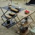 Folding Shelf Storage Rack  3 Tier Storage Shelf Aluminum Alloy Racks Space Saving Small Racks A2 khaki three boards