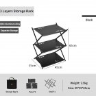 Folding Shelf Storage Rack, 3-Tier Storage Shelf Racks Space Saving Convenient
