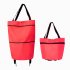 Folding Shopping Bags Trolley Grocery Shopper Lightweight Foldable with wheels red