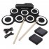 Folding Silicone Hand Roll Usb Electronic Drum Portable Practice Drums Pad Kit With Drumsticks Sustain Pedal Black Icon Edition
