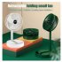 Folding Small Electric  Fan 2000mah Large Capacity Removable Washable Usb Charging Portable Retractable Mini Fan White