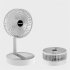 Folding Small Electric  Fan 2000mah Large Capacity Removable Washable Usb Charging Portable Retractable Mini Fan White
