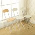 Folding Stool Portable Ergonomic Metal   Density Board Round Chair for Home Adults white