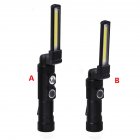 Folding USB Charging Strong Light Torch with Magnet COB Work Light Practical Flashlight for Home Outdoor Use A style with yellow light in the middle