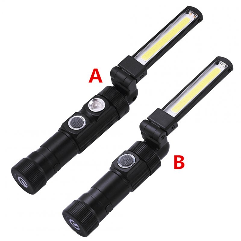 Folding USB Charging Strong Light Torch with Magnet COB Work Light Practical Flashlight for Home Outdoor Use B style