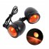 For  2PCS Bullet Metal Motorcycle Turn Signals Indicator Light Lamp  Black shell