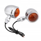 For  2PCS Motorcycle Chrome Bullet Bulb 12V Turn Signal Light Indicator Amber Lamp Silver plated shell