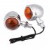 For  2PCS Motorcycle Chrome Bullet Bulb 12V Turn Signal Light Indicator Amber Lamp Silver plated shell