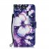 For ASUS ZENFONE MAX Pro M1 ZB601KL ZB602KL 3D Coloured Painted PU Magnetic Clasp Phone Case with Card Slots Bracket Lanyard Big purple butterfly