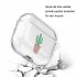 For AirPods 1 2 Headphones Case Portable Clear Cute Earphone Shell with Metal Hook Overall Protection 8 cactus