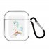 For AirPods 1 2 Headphones Case Cartoon Transparent Earphone Shell with Metal Hook Full Protection 5 rainbow horses